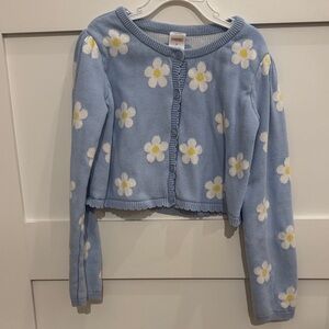 Gymboree Blue Daisy Floral Cardigan Sweater - Size 8